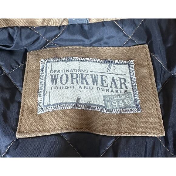 Destinations Workwear Montana Mens Heavy Work Jacket Duck Brown Insulated XL - Picture 12 of 16
